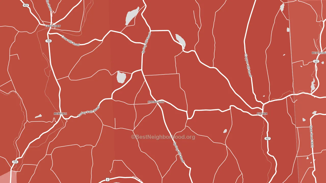 Spring Hill, PA block-group political-lean map