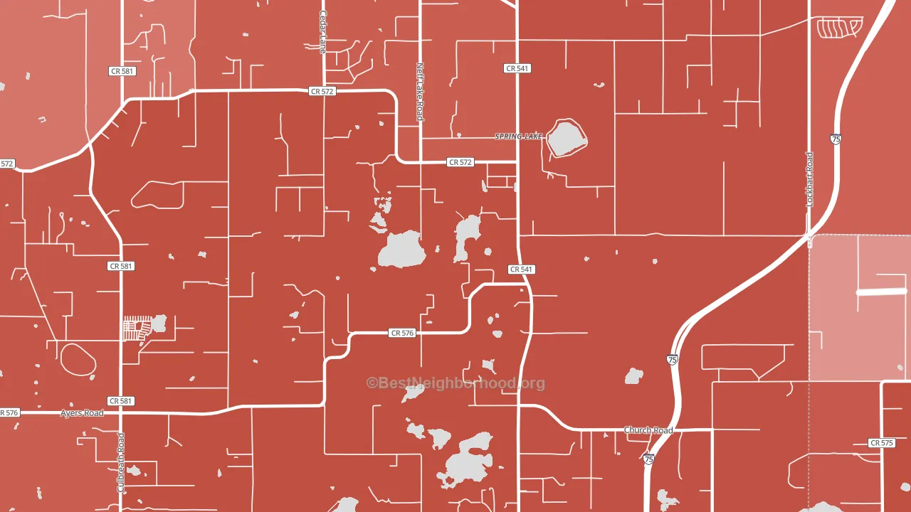 Spring Lake, FL block-group political-lean map