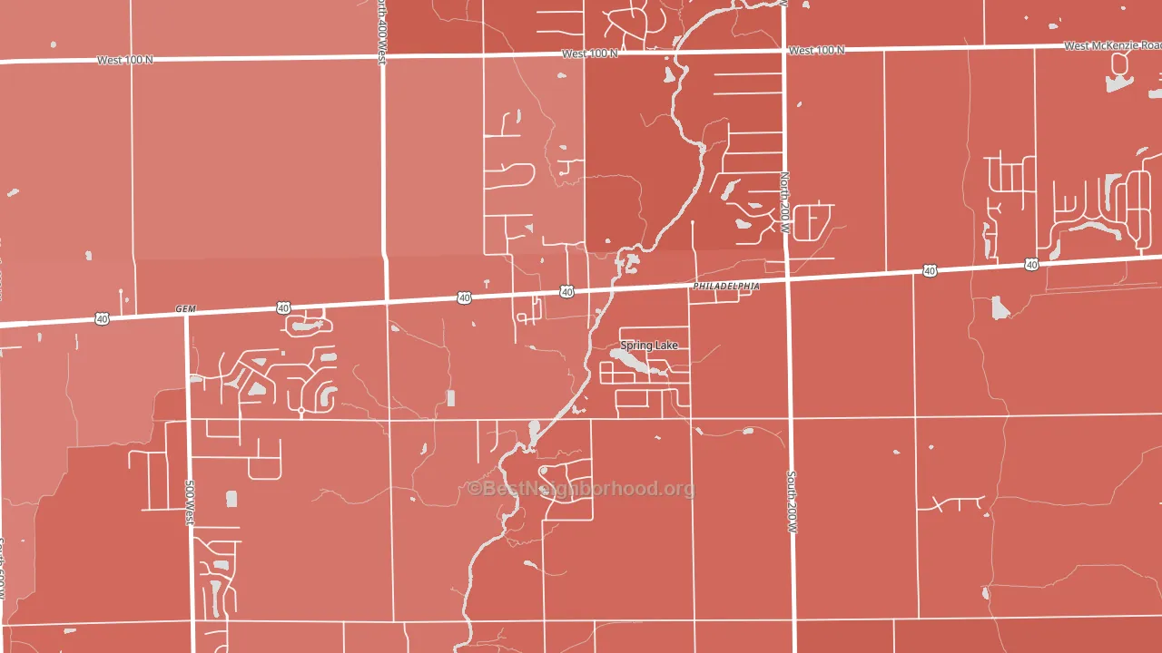 Spring Lake, IN block-group political-lean map