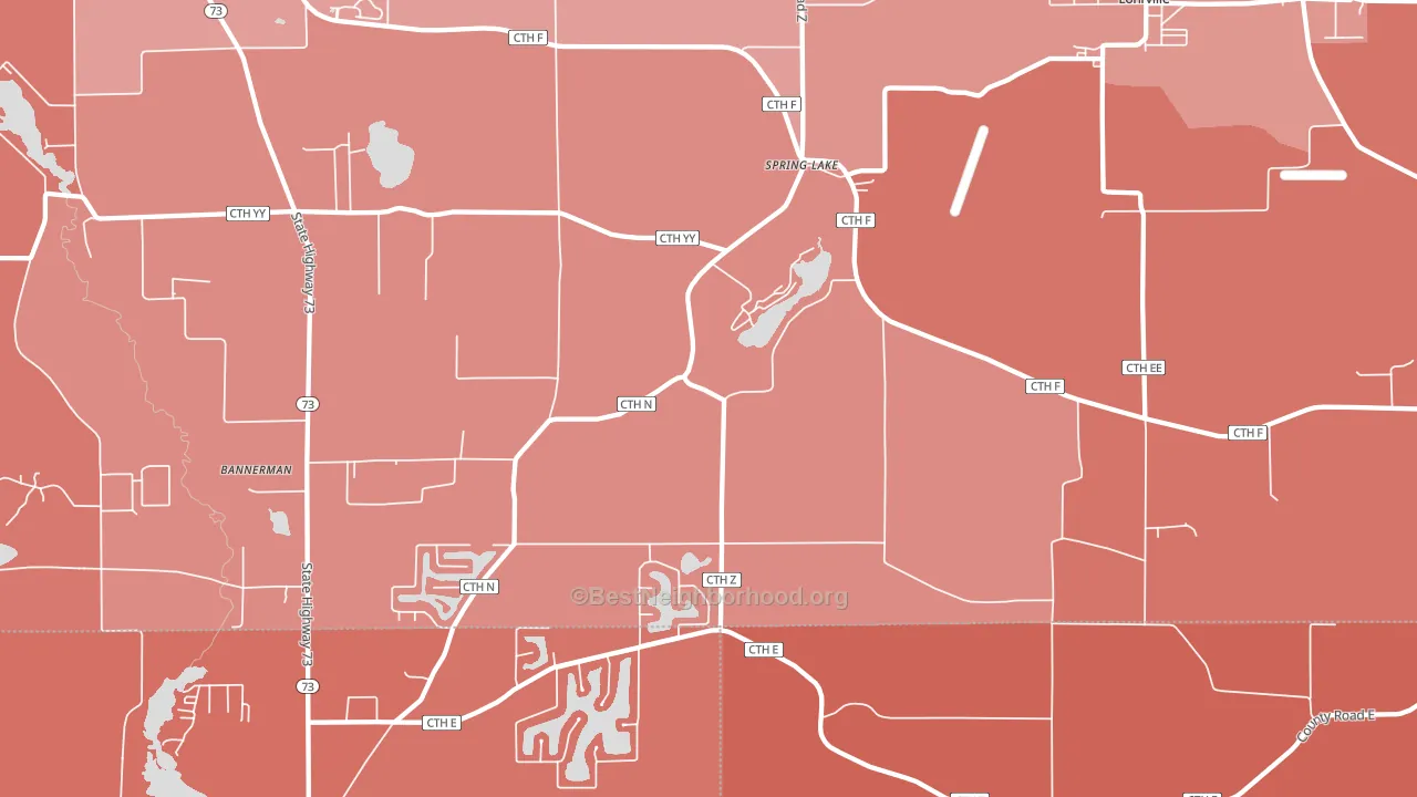 Spring Lake, WI block-group political-lean map