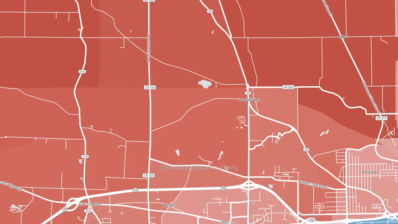 Spring Mill, OH block-group political-lean map
