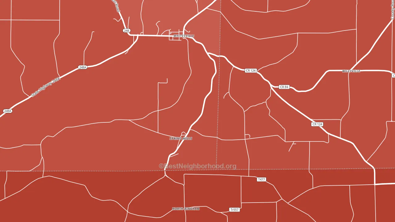 Spring Mills, NY block-group political-lean map