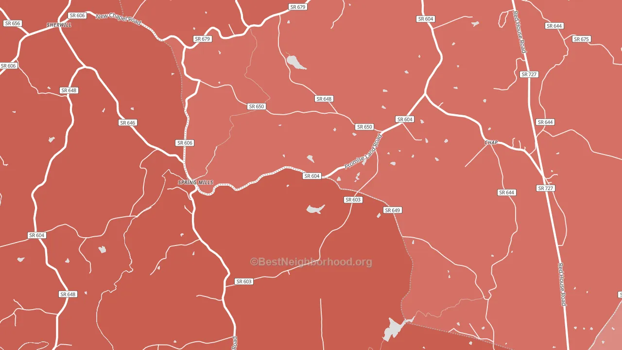 Spring Mills, VA block-group political-lean map