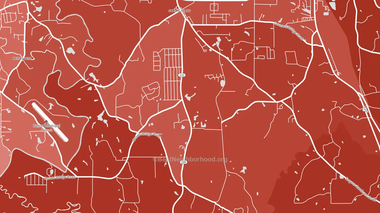 Spring Place, GA block-group political-lean map