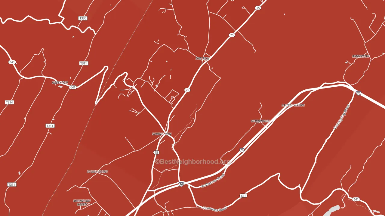 Spring Run, PA block-group political-lean map