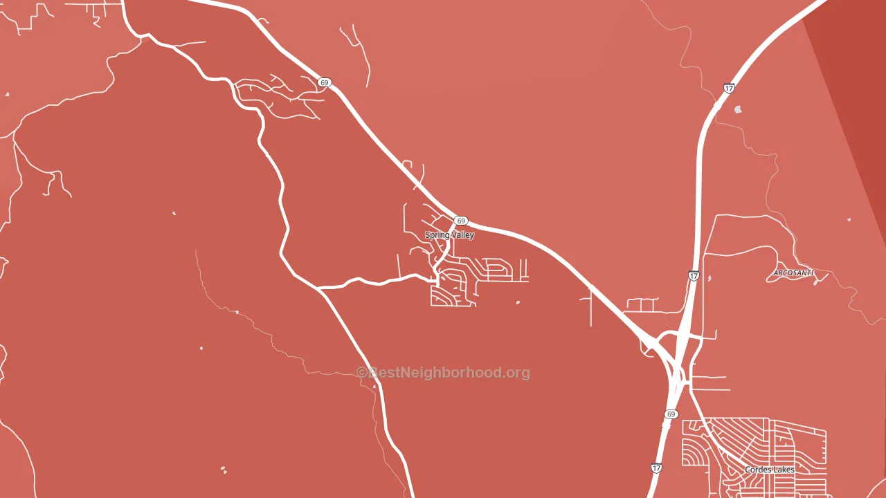 Spring Valley, AZ block-group political-lean map