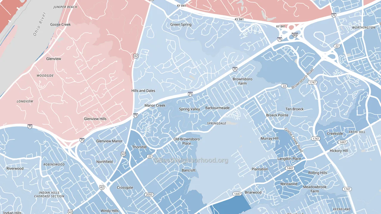 Spring Valley, KY block-group political-lean map