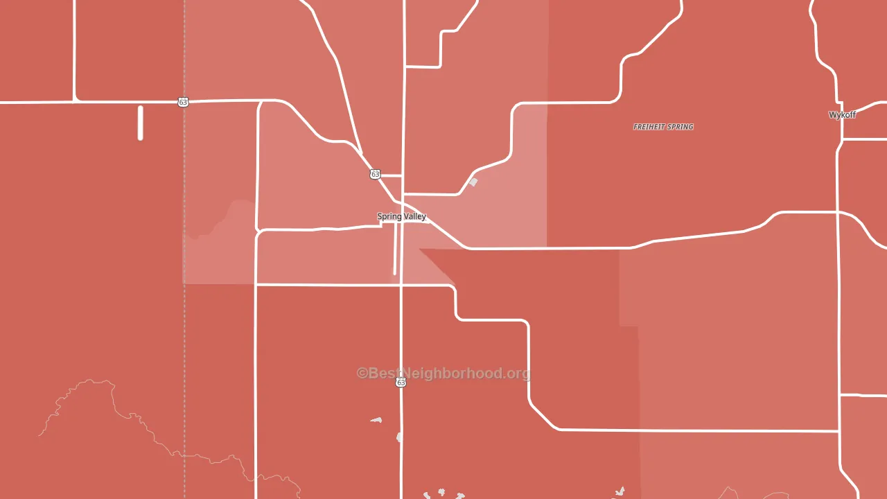 Spring Valley, MN block-group political-lean map