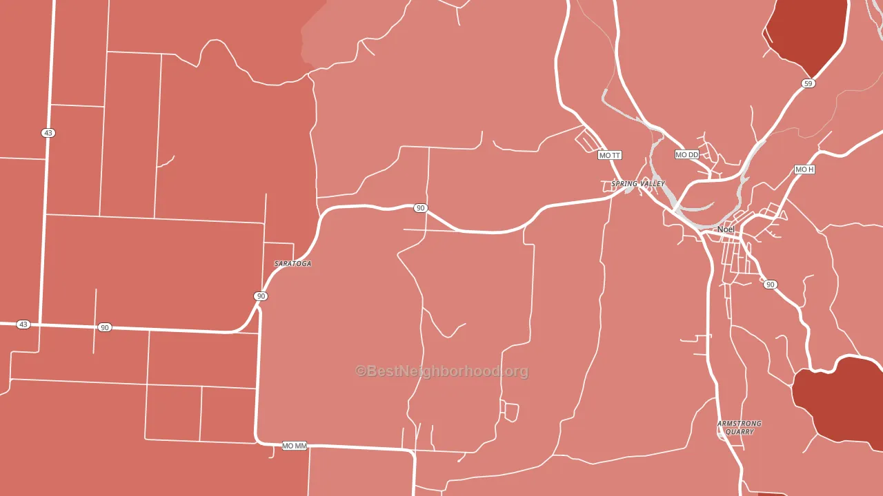 Spring Valley, MO block-group political-lean map