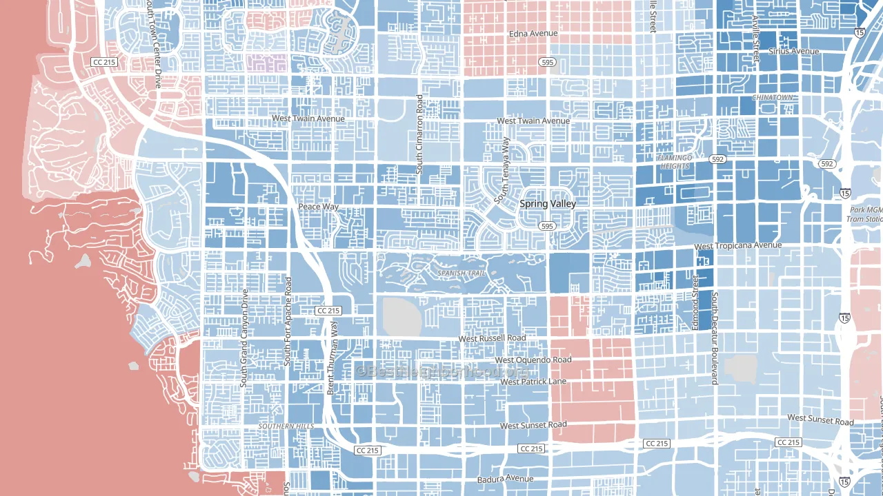Spring Valley, NV block-group political-lean map