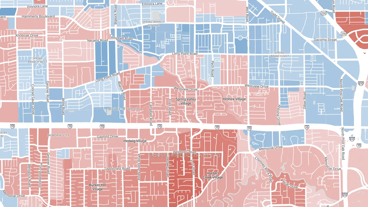 Spring Valley, TX block-group political-lean map