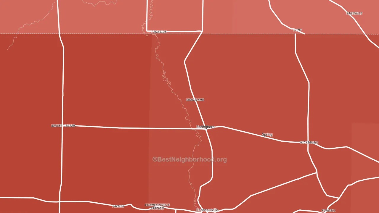 Springboro, PA block-group political-lean map