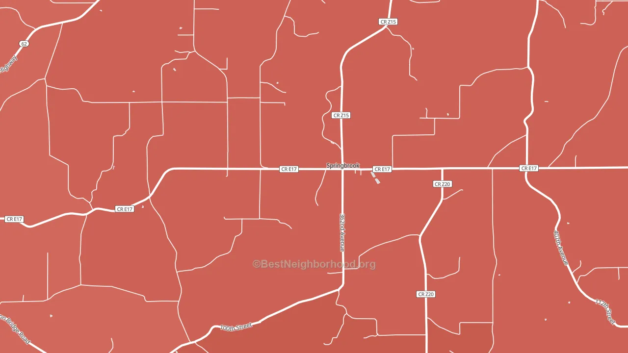 Springbrook, IA block-group political-lean map