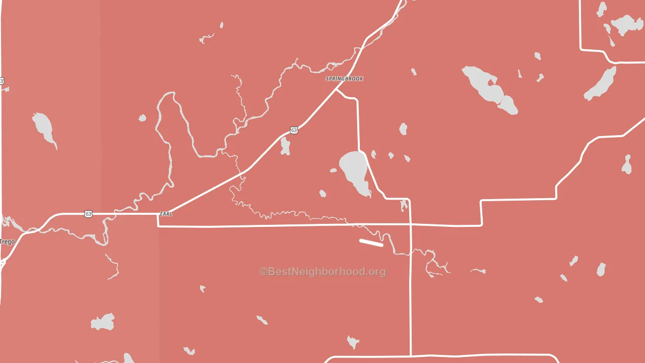 Springbrook, WI block-group political-lean map
