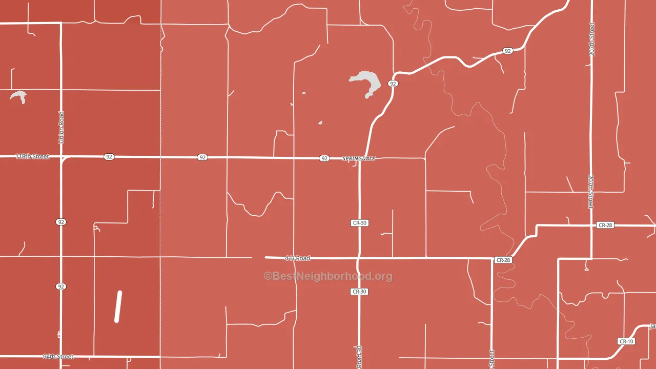 Springdale, KS block-group political-lean map