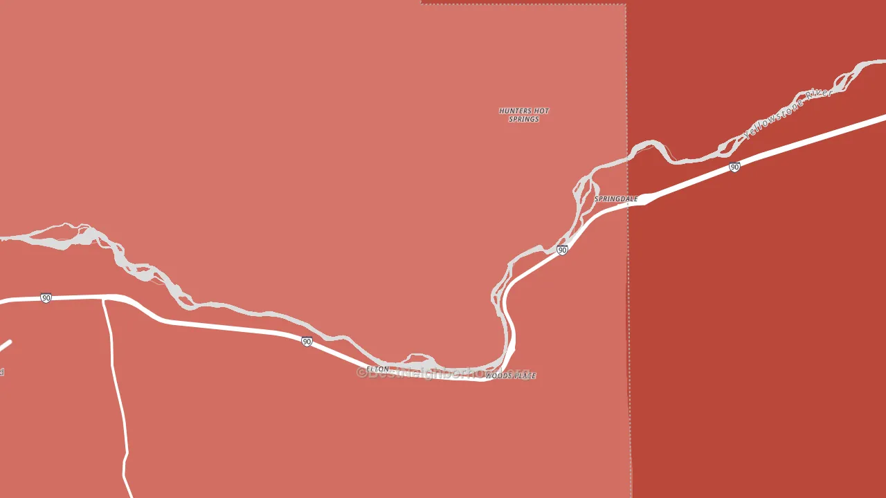 Springdale, MT block-group political-lean map