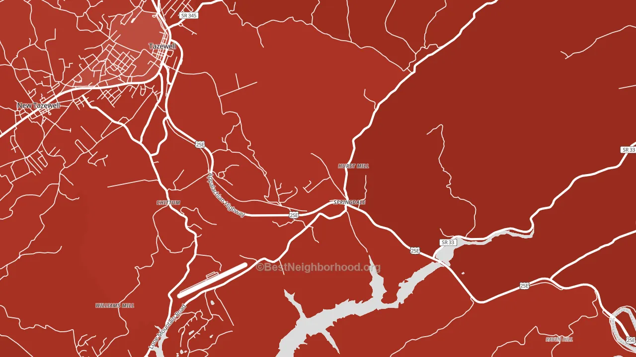 Springdale, TN block-group political-lean map