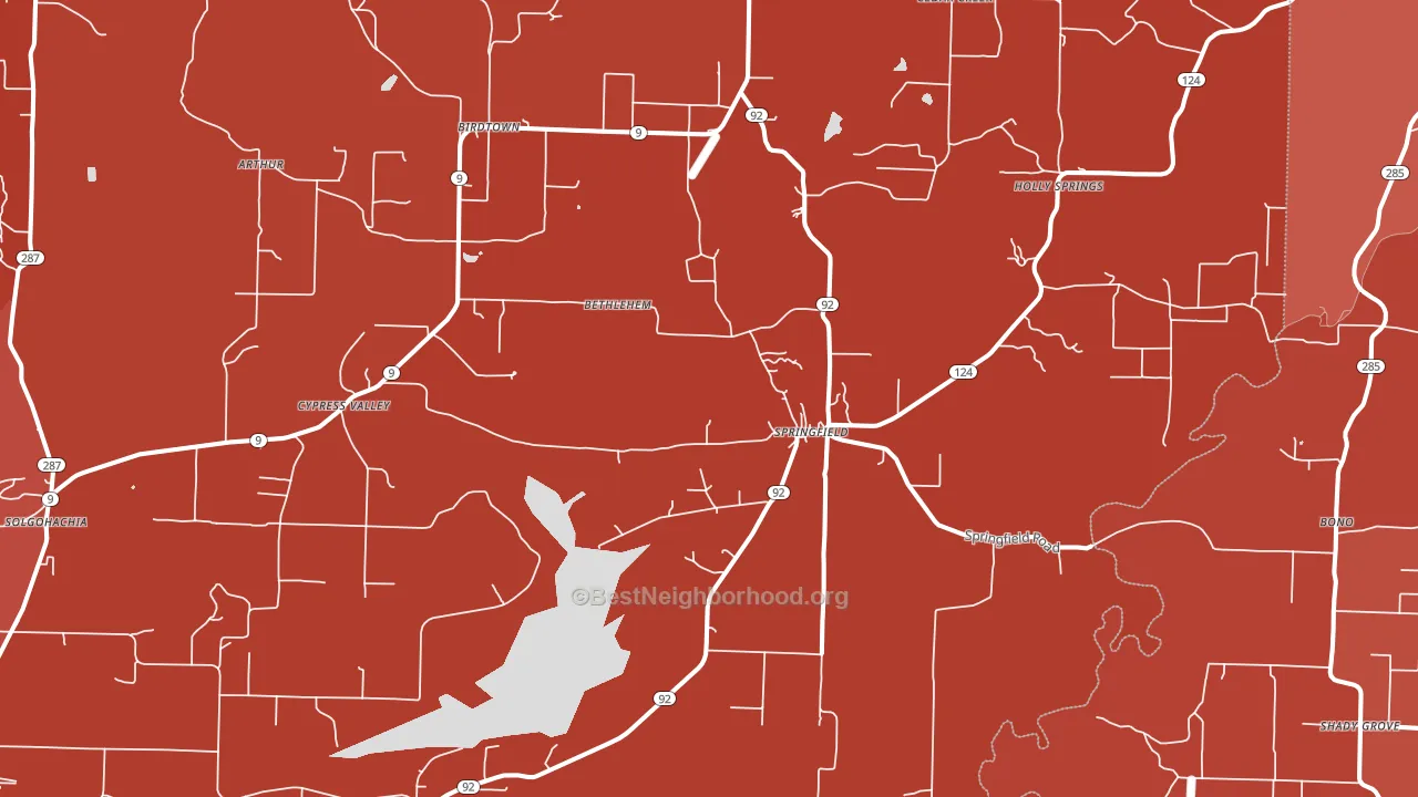 Springfield, AR block-group political-lean map