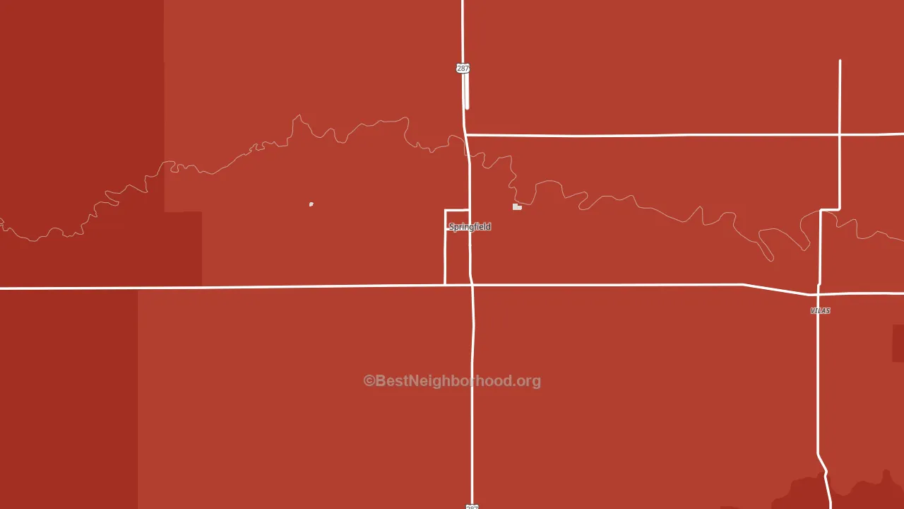 Springfield, CO block-group political-lean map