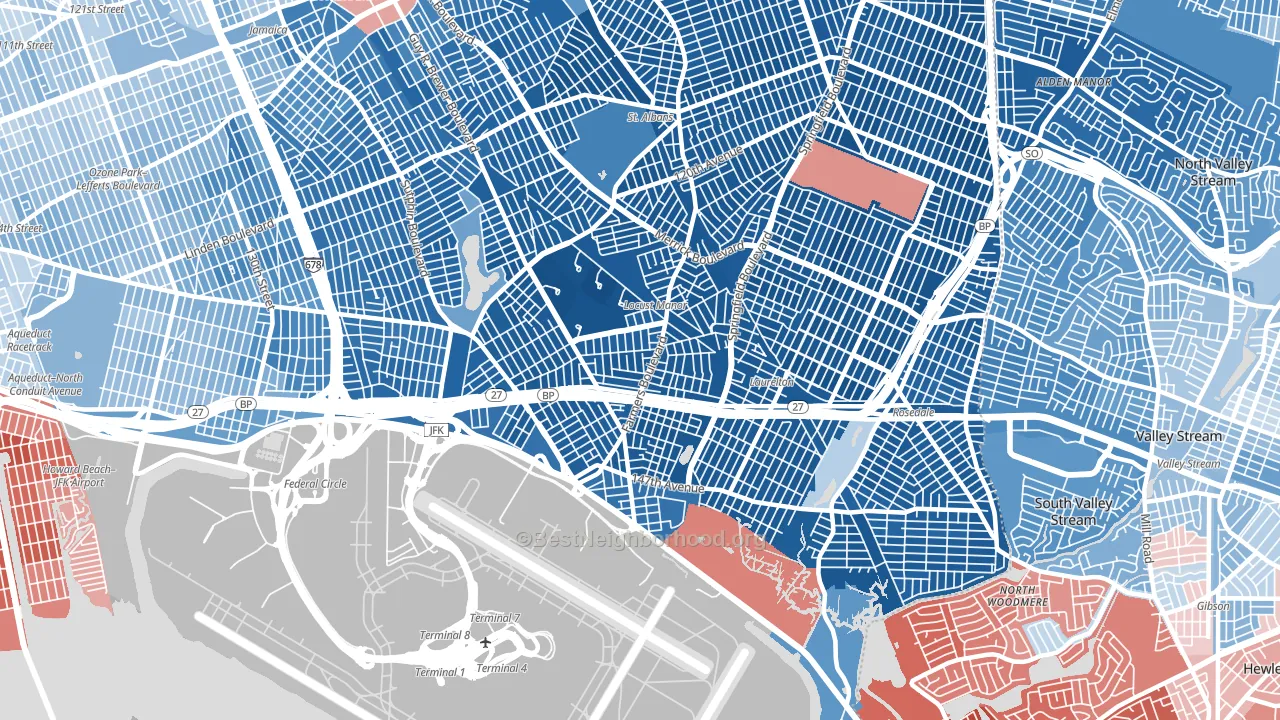 Springfield Gardens, Queens, NY block-group political-lean map