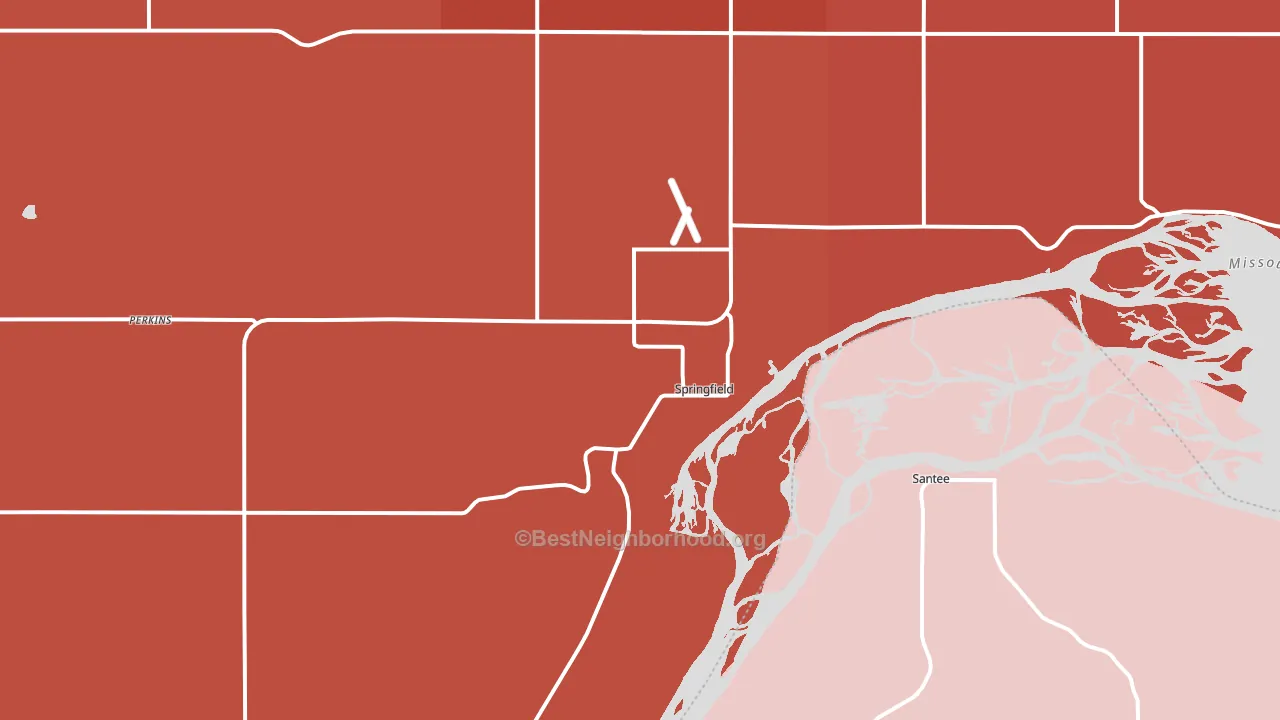 Springfield, SD block-group political-lean map
