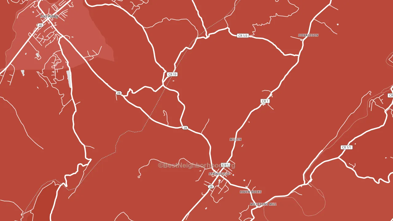 Springfield, WV block-group political-lean map