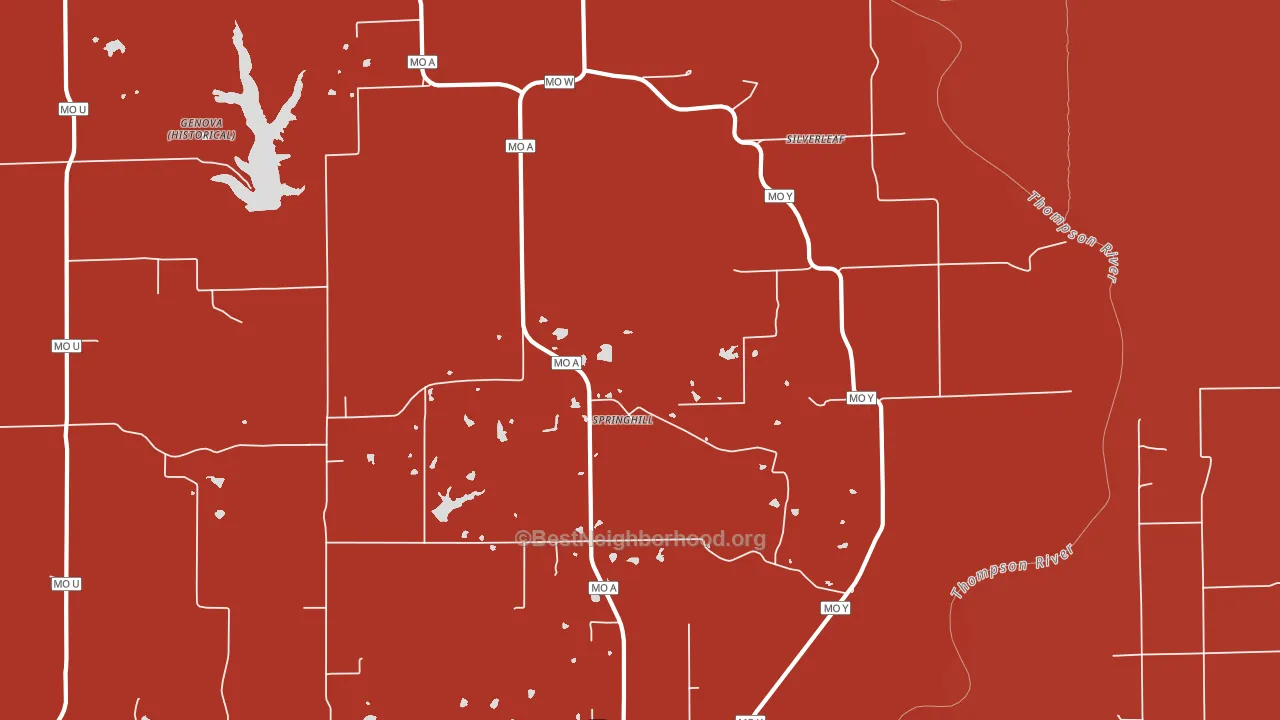 Springhill, MO block-group political-lean map