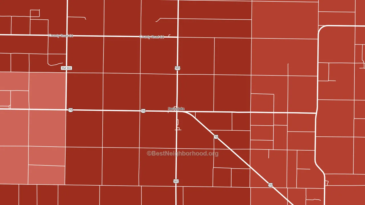 Springlake, TX block-group political-lean map