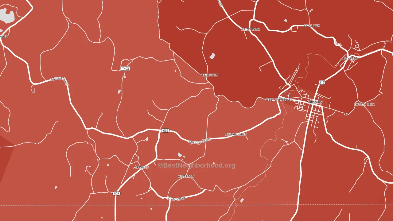 Springs, PA block-group political-lean map