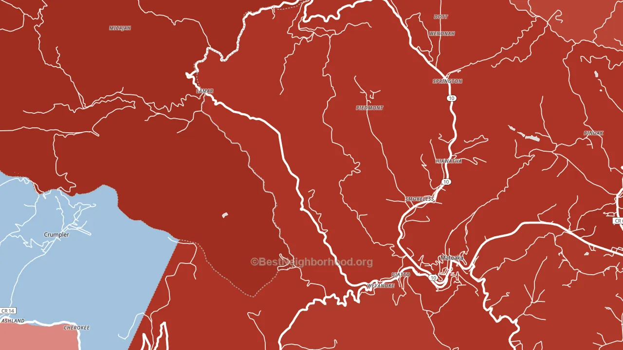 Springton, WV block-group political-lean map