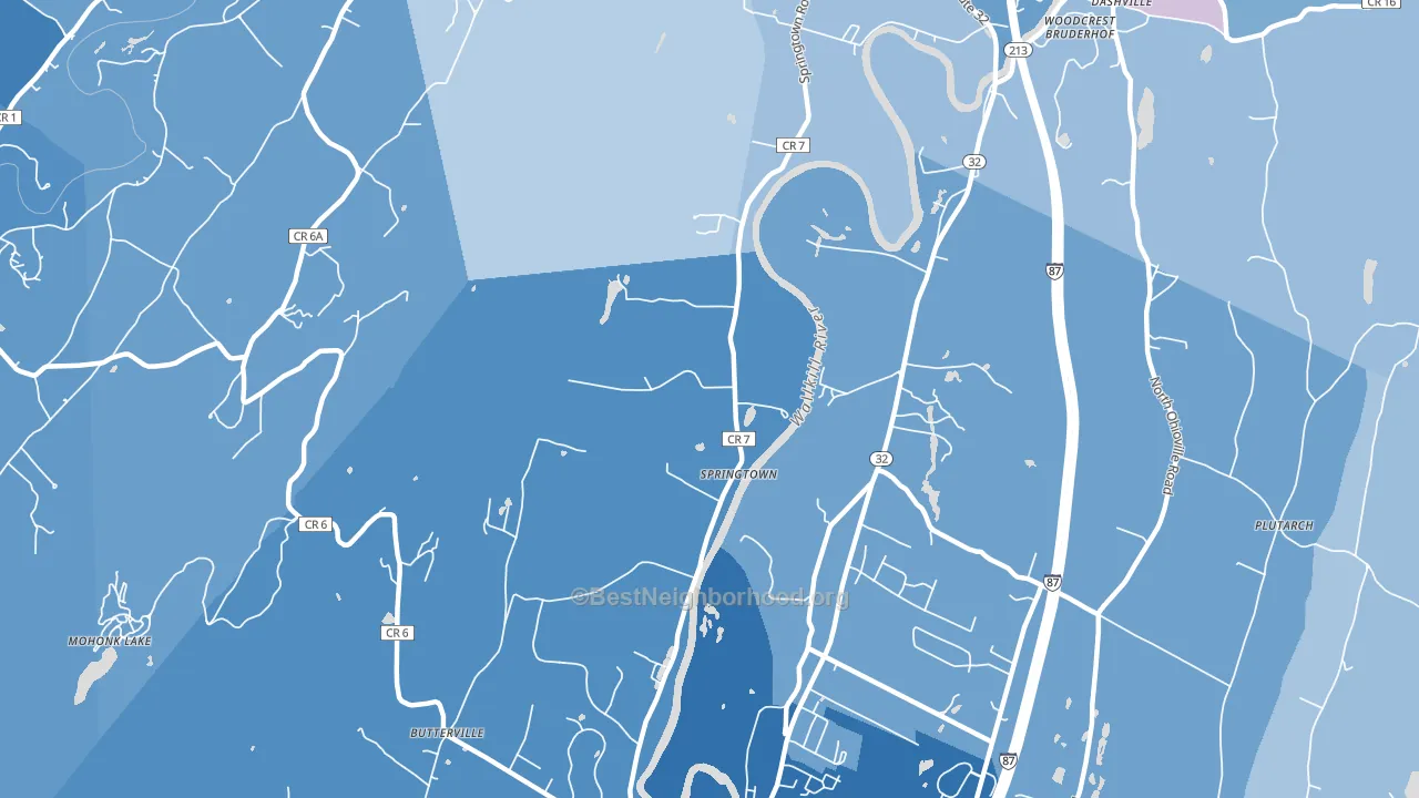 Springtown, NY block-group political-lean map