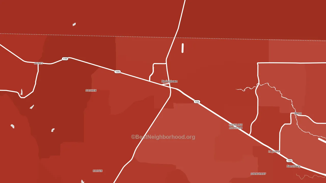 Springtown, TX block-group political-lean map