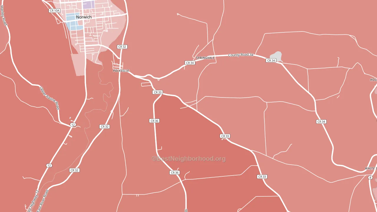Springvale, NY block-group political-lean map