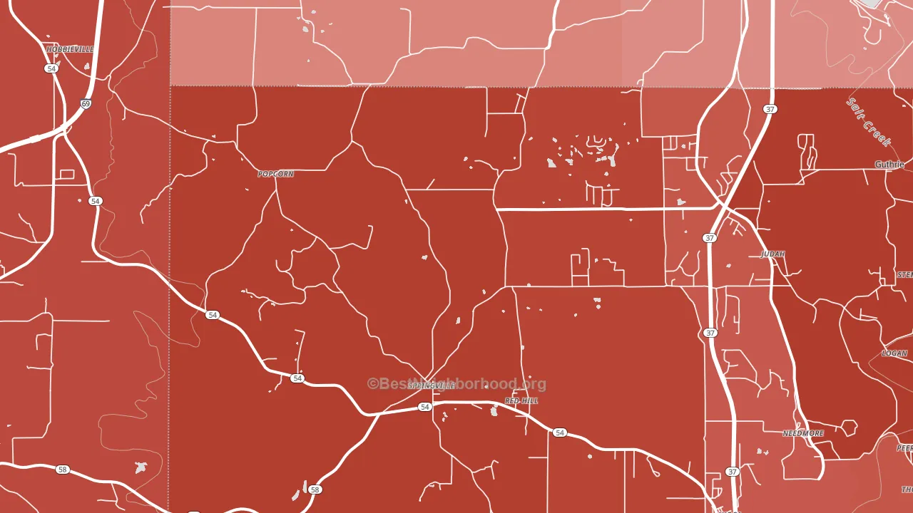 Springville, IN block-group political-lean map