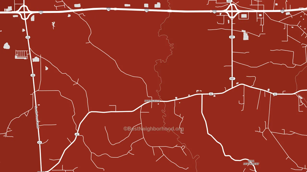 Springville, LA block-group political-lean map