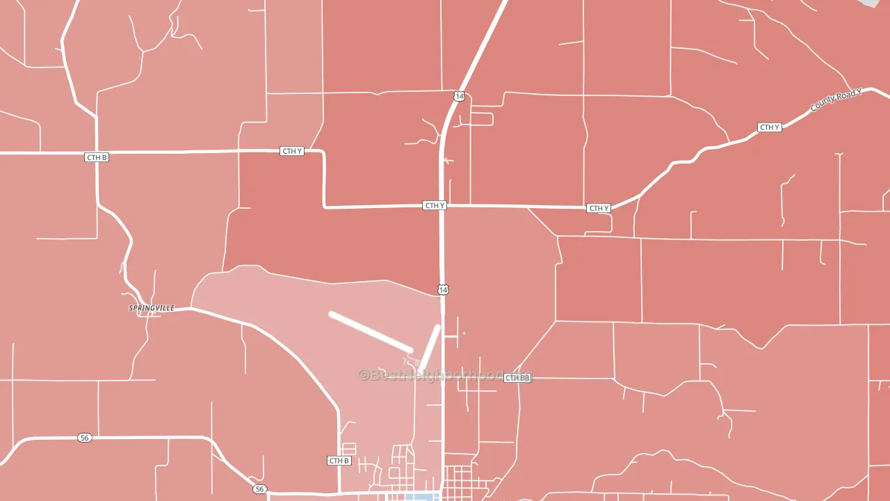 Springville, WI block-group political-lean map