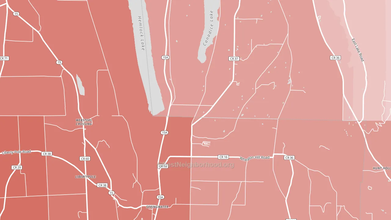 Springwater, NY block-group political-lean map