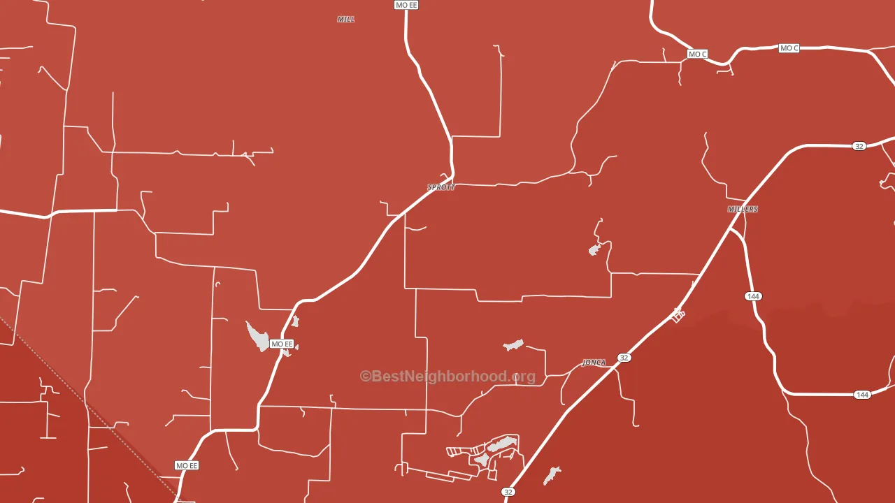 Sprott, MO block-group political-lean map