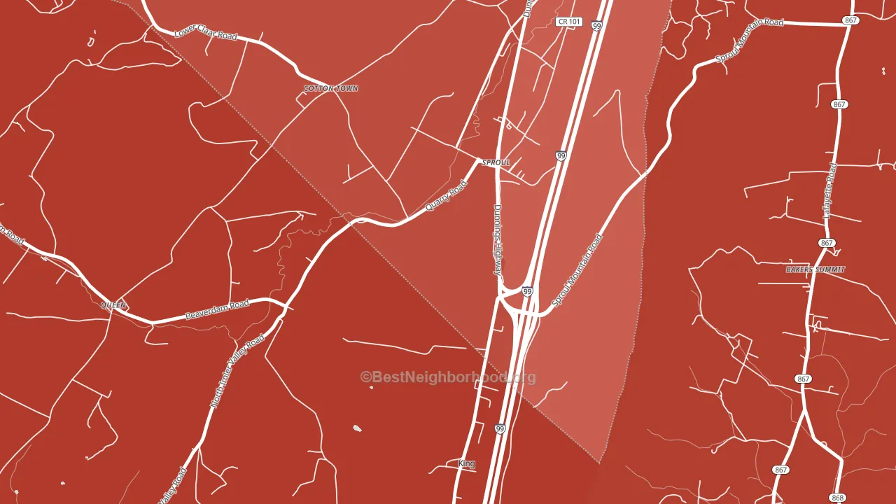 Sproul, PA block-group political-lean map