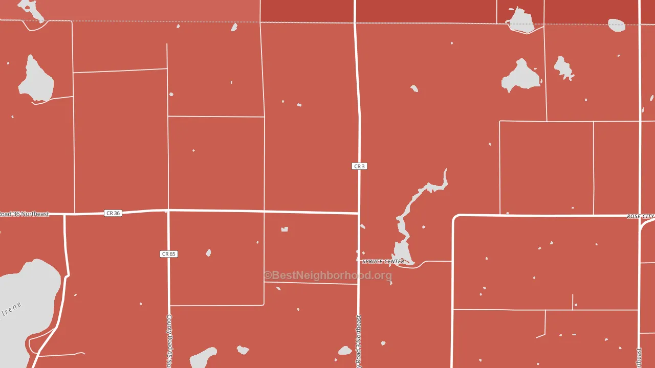 Spruce Center, MN block-group political-lean map