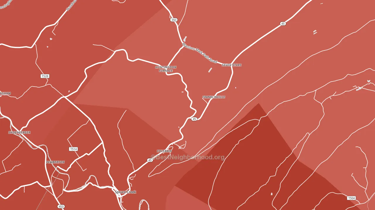 Spruce Creek, PA block-group political-lean map