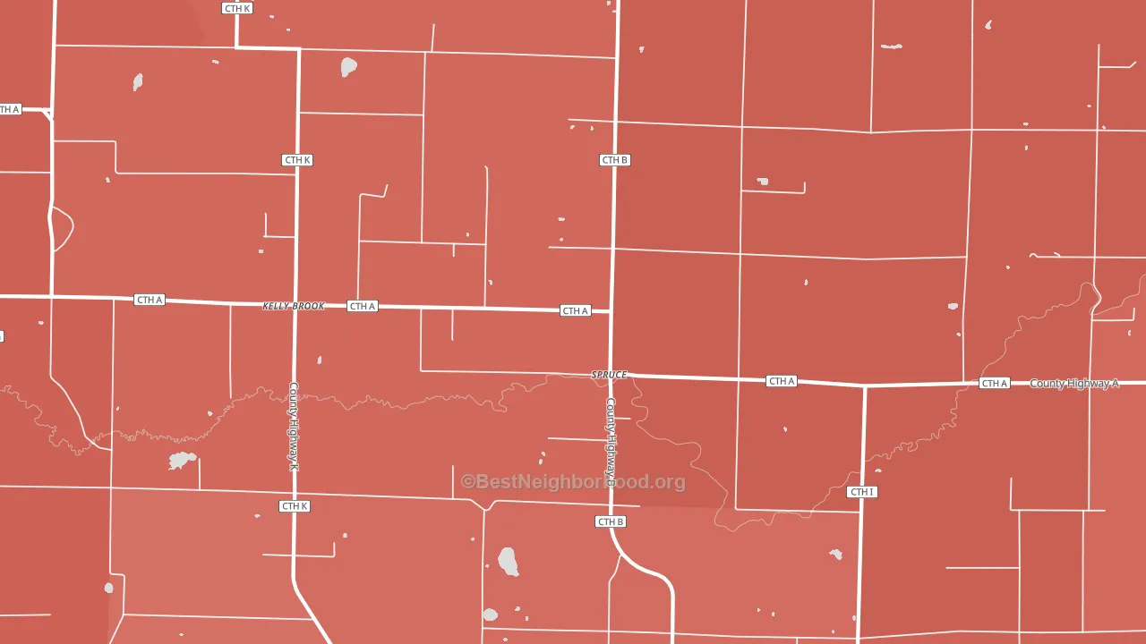 Spruce, WI block-group political-lean map