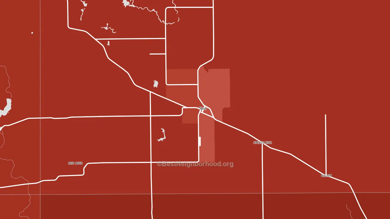 Spur, TX block-group political-lean map