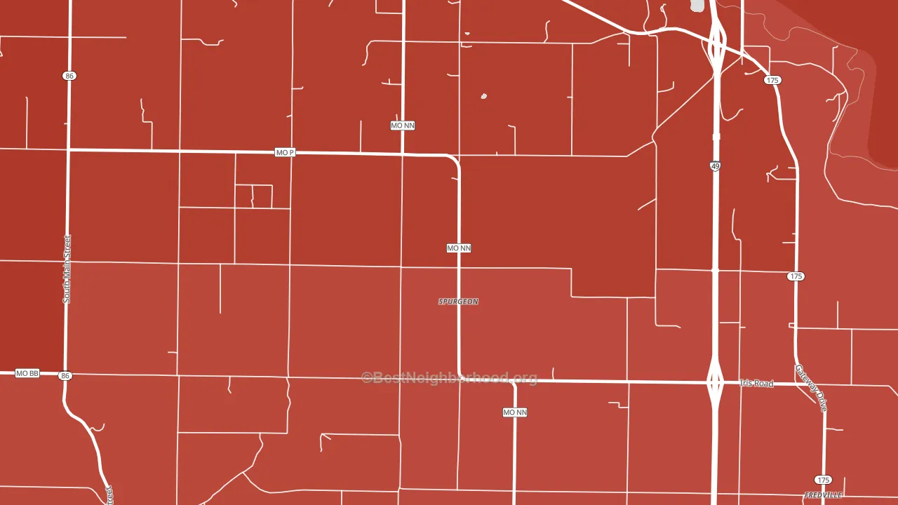 Spurgeon, MO block-group political-lean map