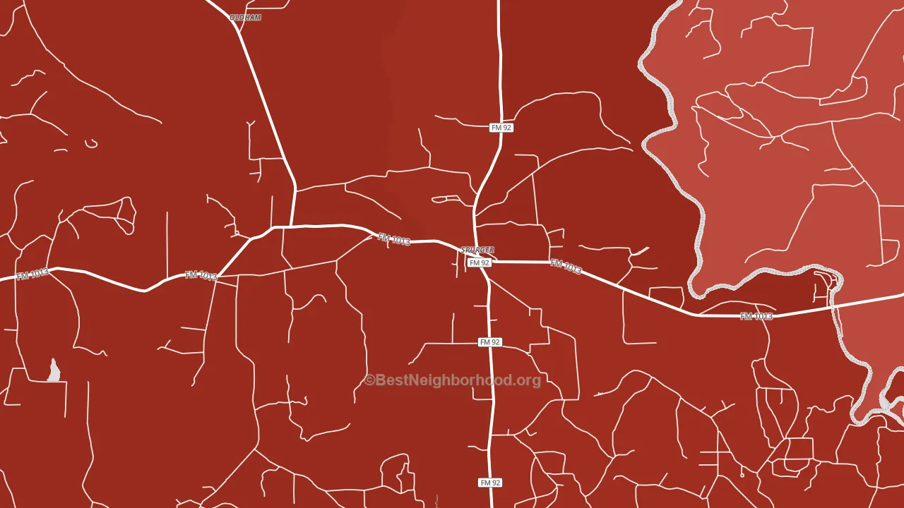 Spurger, TX block-group political-lean map