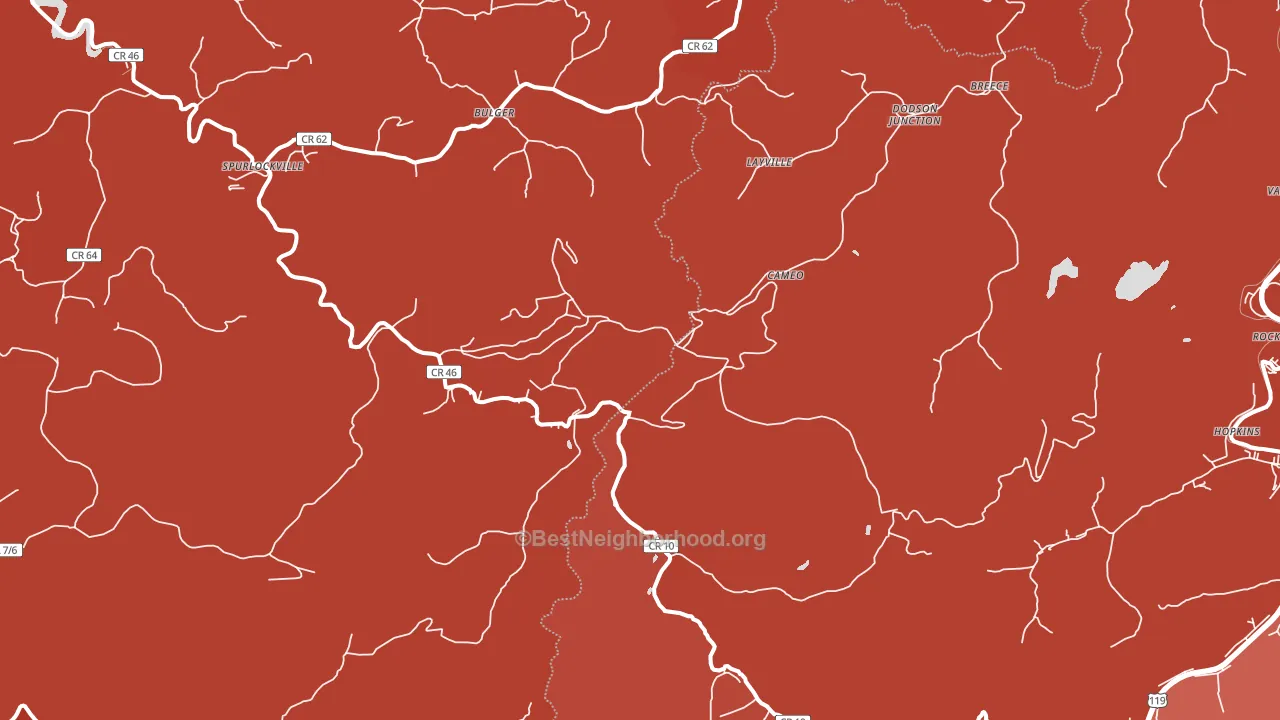 Spurlockville, WV block-group political-lean map
