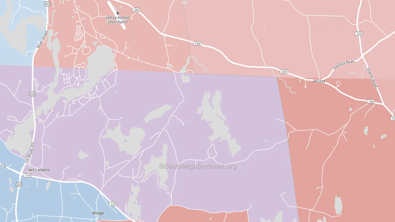 Squantum, NH block-group political-lean map