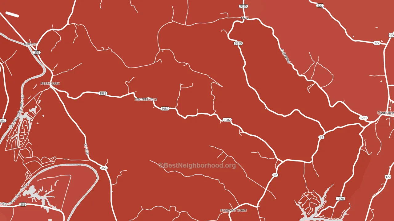 Squiresville, KY block-group political-lean map