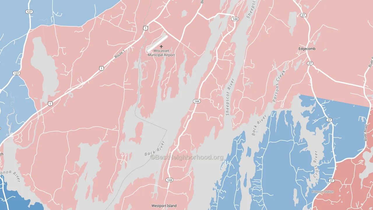 Squirrel Island, ME block-group political-lean map