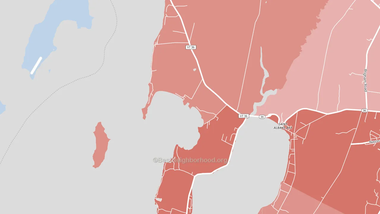 St. Albans Bay, VT block-group political-lean map